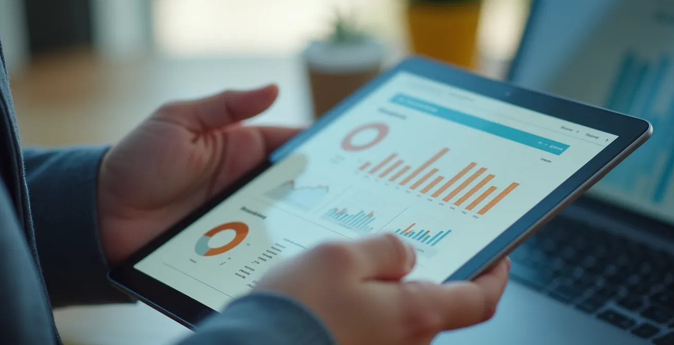 Illustration d'une interface numérique de gestion de copropriété